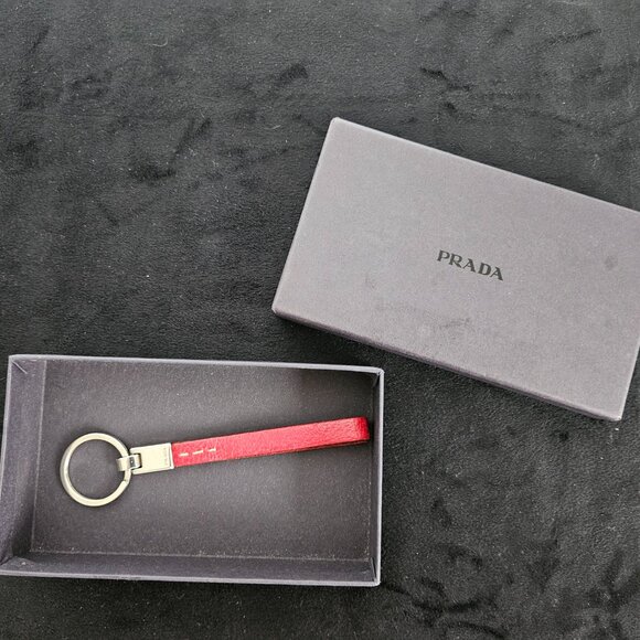 Prada - Red Leather Keychain - Picture 1 of 7
